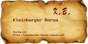 Kleinberger Borsa névjegykártya